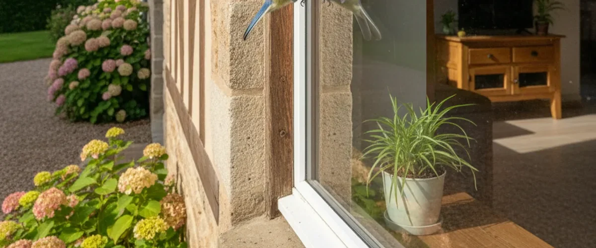 mesanges tapent elles contre vitres