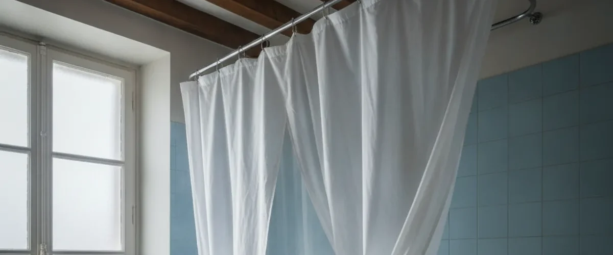 does shower curtain move inward
